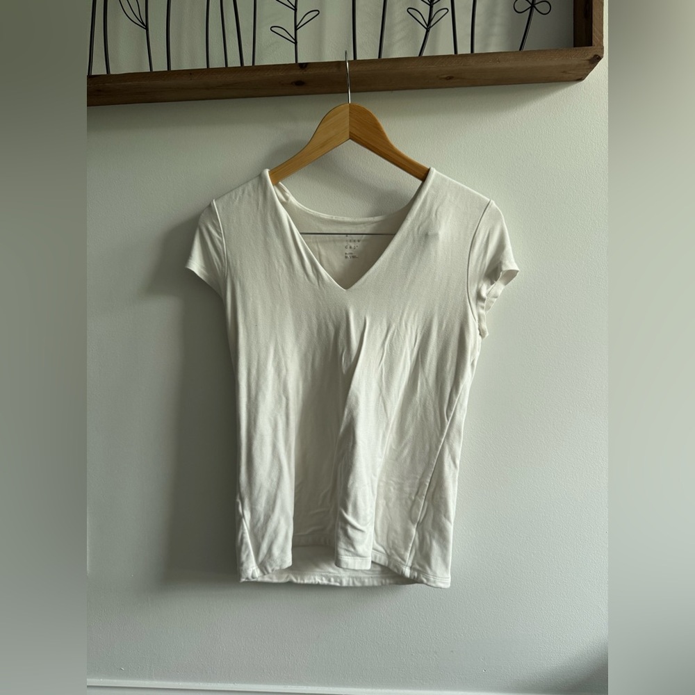 A New Day Fitted White Short Sleeve Tee